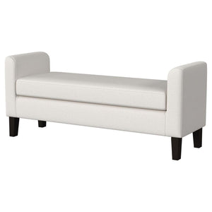 Rex - Fabric Upholstered Accent Bench With Armrests - Vanilla