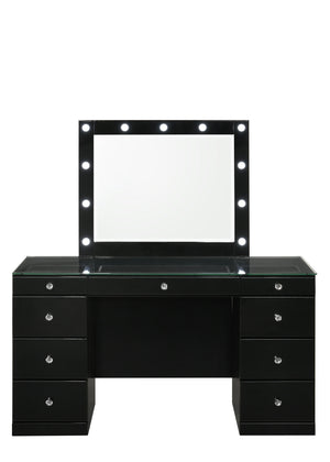  LED Mirror & Stool - Black