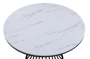  round table with a faux marble top that is both beautiful and easy to care for. The table-'s 