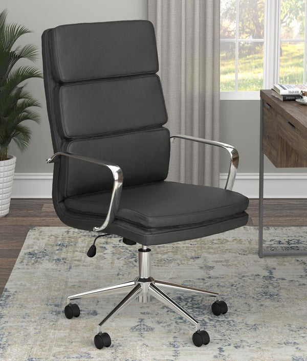 Ximena - Upholstered Adjustable High Back Office Chair - Black
