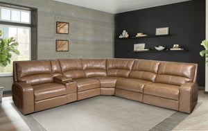 Swift - Bourbon 6 Piece Modular Power Reclining Sectional with Power Adjustable Headrests