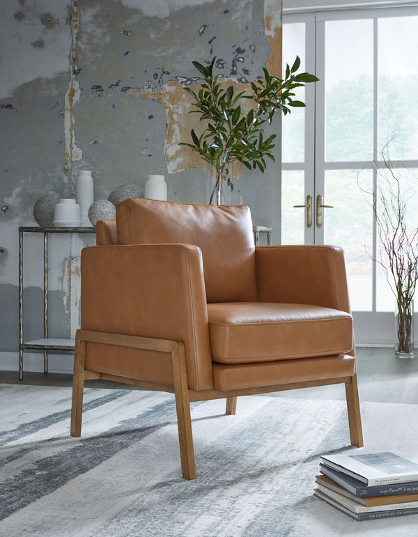  clean lines. Caramel faux leather gives your space a luxe vibe while keeping the price within reach. The chair-'s simple take on contemporary aesthetics gives you versatility while stagingâ€”set i