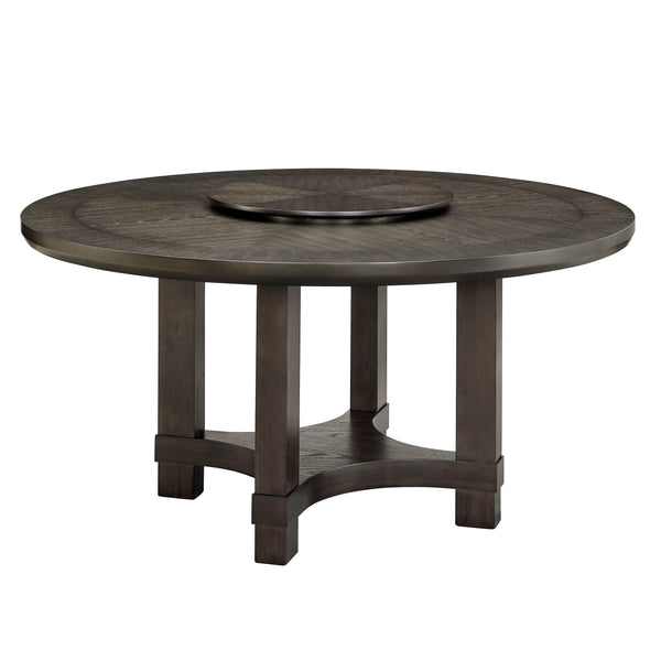  designed for both everyday meals and special gatherings. The round tabletop and accompanying turntable offers a spacious surface with a rich
