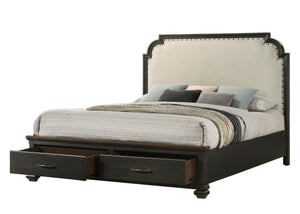  a bed with a gracefully arched headboard