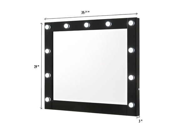  LED Mirror & Stool - Black