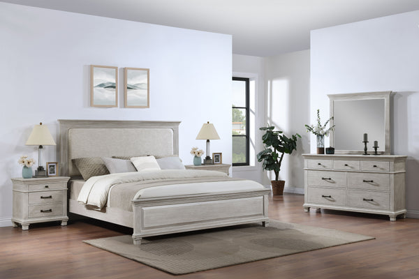  making it an ideal choice for any bedroom. This set includes an upholstered panel bed