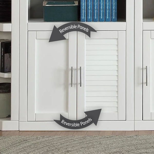 Catalina - 8 Piece Library Wall With Writing Desk - White