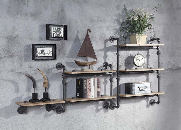 Brantley - Wall Shelf - Oak & Sandy Black Finish - 24"
