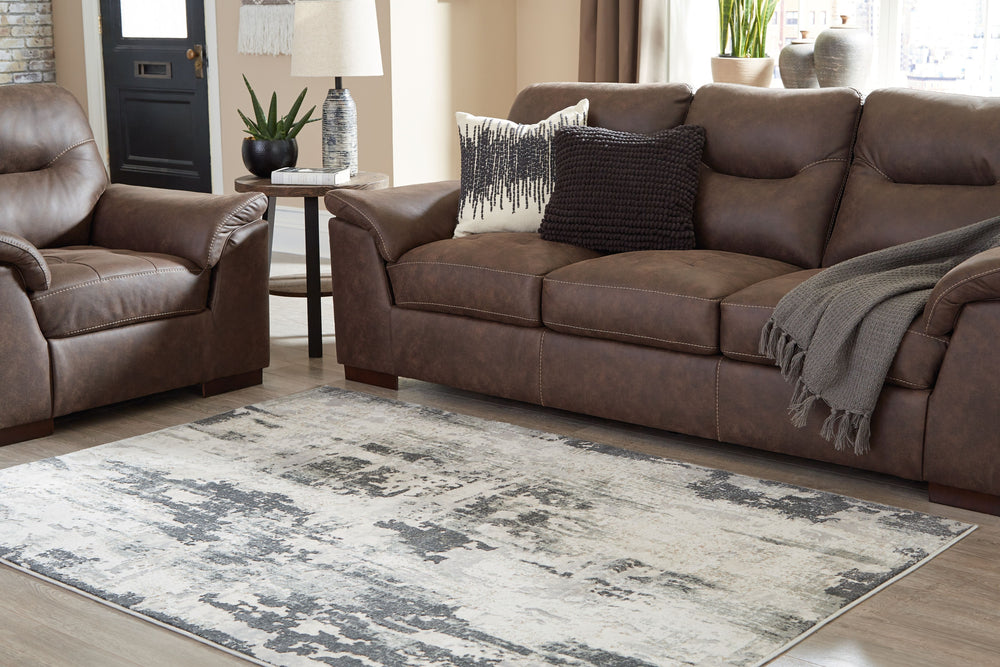 With its striking high-low abstract design, this rug leaves so much to the imagination. Its ethereal design dresses up a room with cream, gold, sage and shades of gray, adding visual texture and a highly contemporary point of view.<br/><br/><b>Product Fea