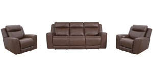Calgary - Power Reclining Sofa And 2 Recliners - Autumn Umber