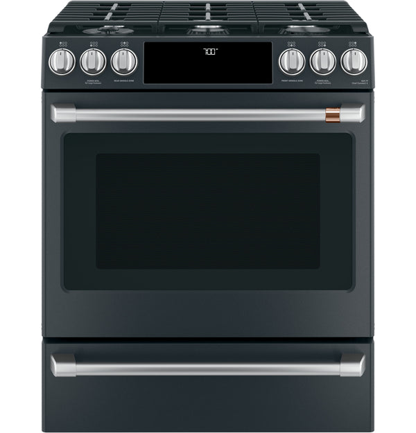 Café™ 30" Smart Slide-In, Front-Control, Gas Range with Convection Oven