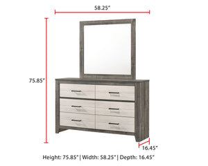 Rhett - King 5 Piece Bedroom Set - Chalk / Gray