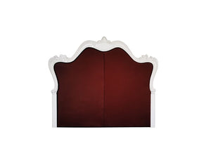 Versailles II - Eastern King Bed - Vintage Gray PU & Bone White Finsih