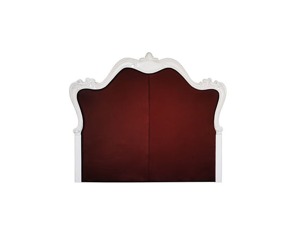 Versailles II - Eastern King Bed - Vintage Gray PU & Bone White Finsih