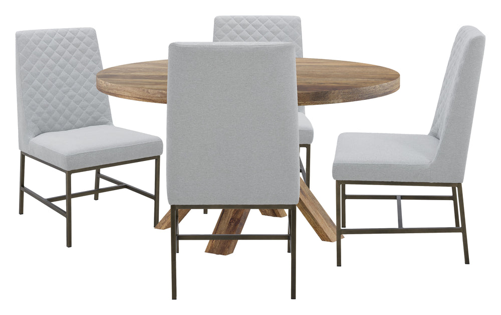 Bring a touch of global-inspired elegance to your dining room with the 60 Inch Round Dining Table. This handcrafted table is made from solid mango, giving it a unique aesthetic with natural variations of color, wood grain, and knots. The round table is pa