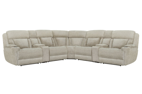 Dalton - 7 Piece Modular Power Reclining Sectional With Power Adjustable Headrests - Lucky Fawn