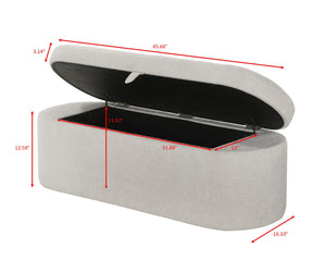 Philipa - Storage Bench - Light Green Tweed