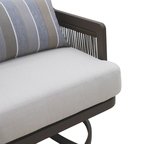 Genova - Patio Swivel Club Chair With Accent Pillow (Set of 2) - Gray