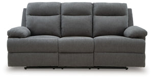 Side-Swipe - Charcoal - Reclining Sofa With Drop Down Table