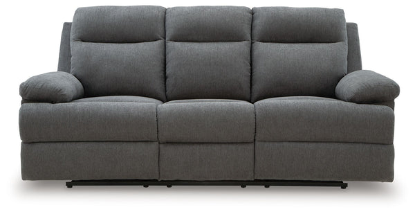 Side-Swipe - Charcoal - Reclining Sofa With Drop Down Table