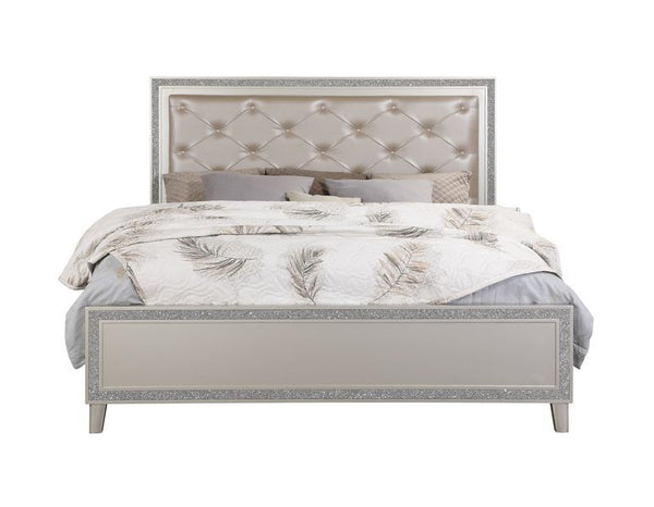 Sliverfluff - Queen Bed - PU & Champagne Finish