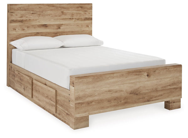 Inspired by natural beauty, refined to perfection. With its warm and inviting golden rustic finish, the Hyanna full panel bed with storage brings cozy outdoor vibes to your bedroom. Four storage drawers keep clothes, clutter or linens neatly tucked away, 