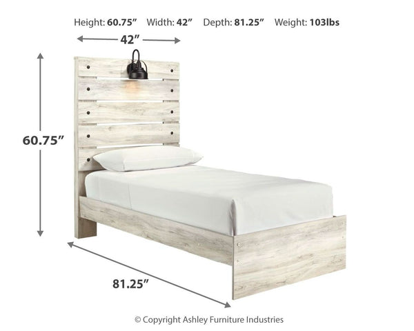 Cambeck - Whitewash - Twin Panel Bed