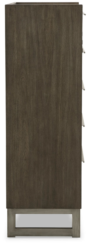 Arkenton - Grayish Brown / White - Five Drawer Chest