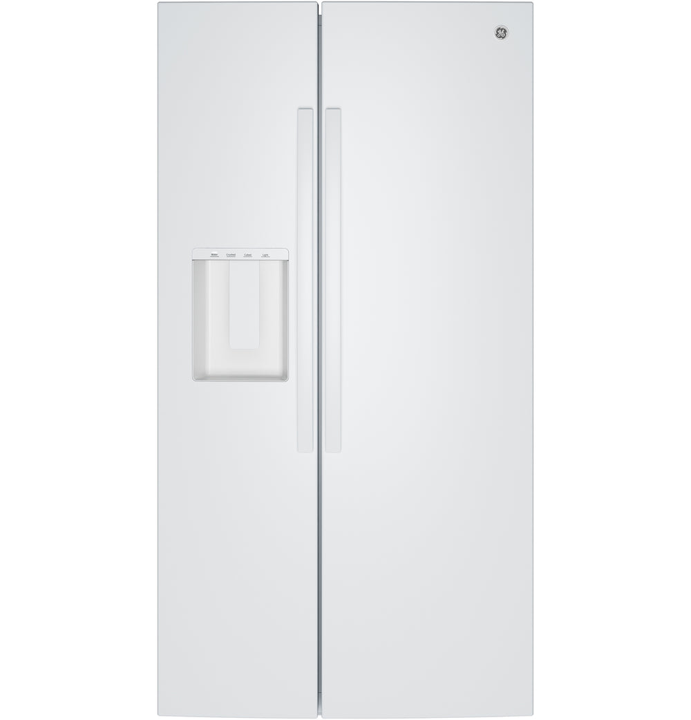 GE® ENERGY STAR® 23.6 Cu. Ft. Counter-Depth Side-By-Side Refrigerator with Extra Tall Dispenser and In-Door Icemaker