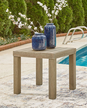  this outdoor end table is the natural choice for modern minimalists who know that less is more. Quality crafted of eucalyptus wood