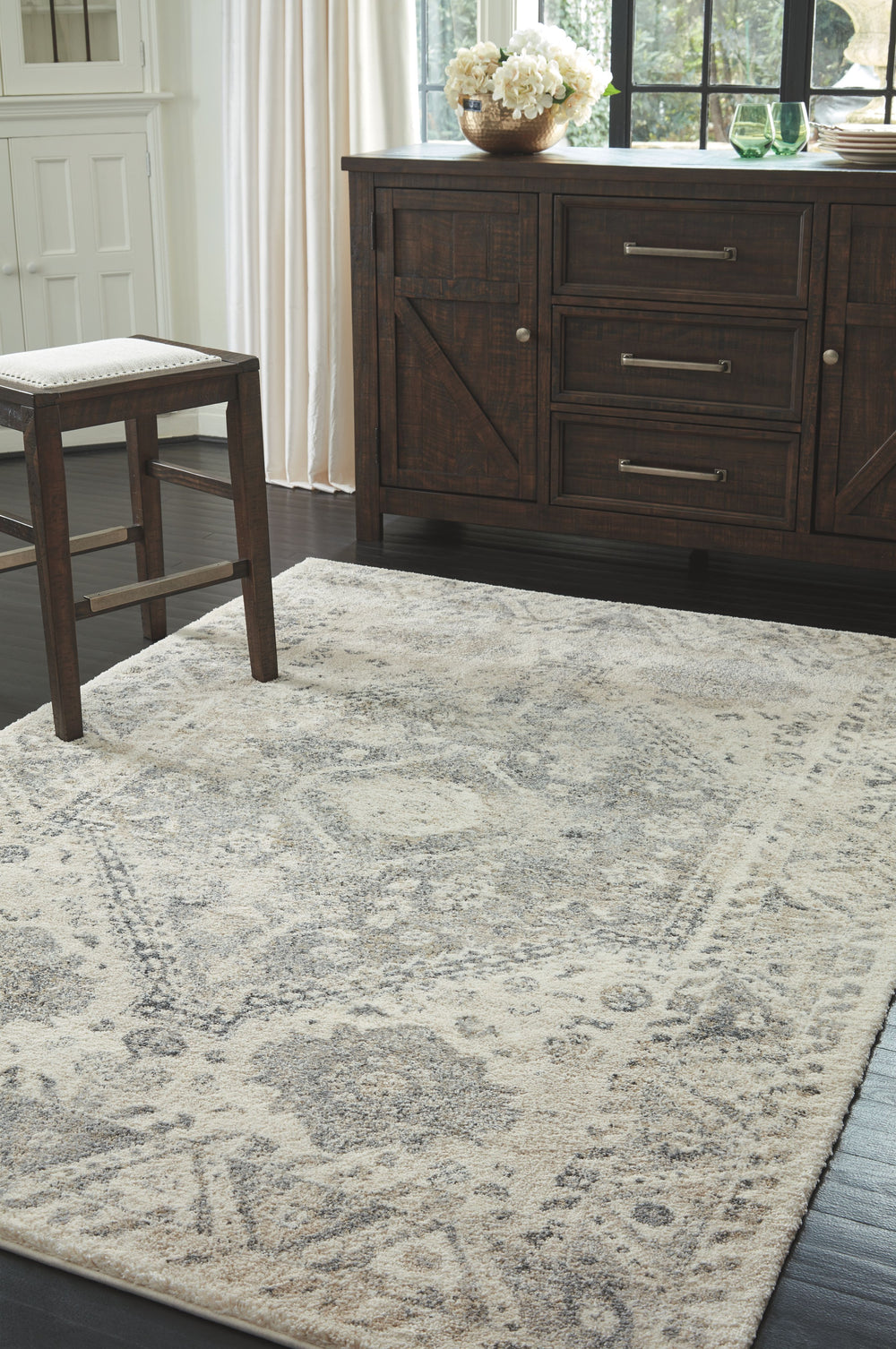 Alfombra Precia - Gris / Crema - Mediana