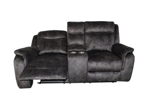 Park City - Console Loveseat With Power Footrest - Slate