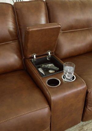 Francesca - Auburn - PWR REC Loveseat/Con/Adj HDRST
