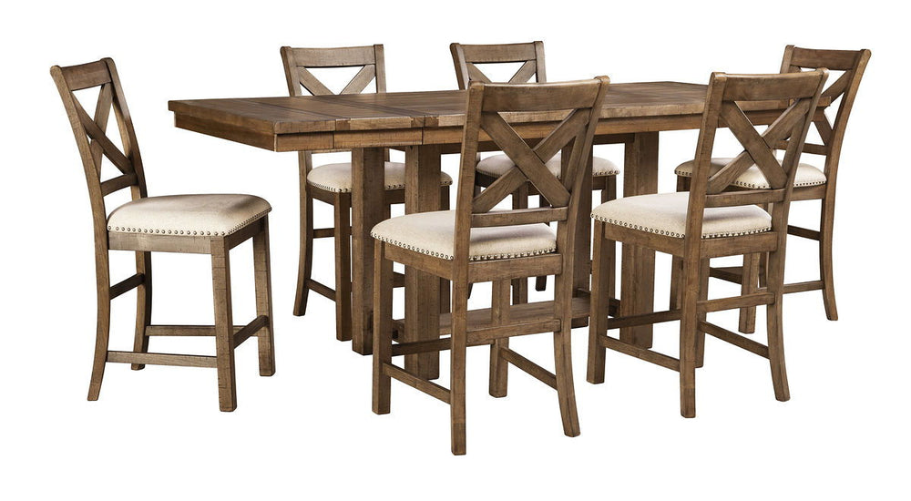 Moriville - Dark Gray - 7 Pc. - Counter Extension Table