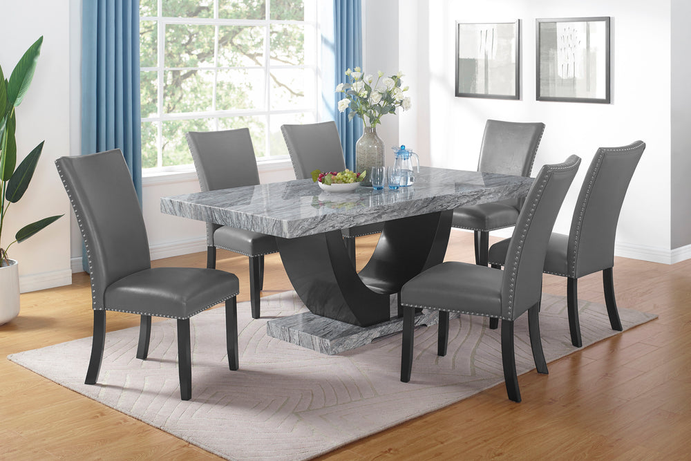 Lyra - Dining Table & 6 Chairs - Gray