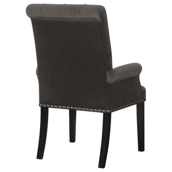 Alana - Velvet Upholstered Dining Arm Chair - Brown