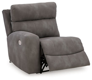 Next-Gen Durapella - Slate - 5-Piece Power Reclining Sectional With Console