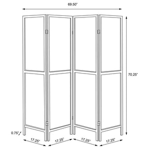 Mattison - 4-Panel Room Divider Folding Shoji Screen - White