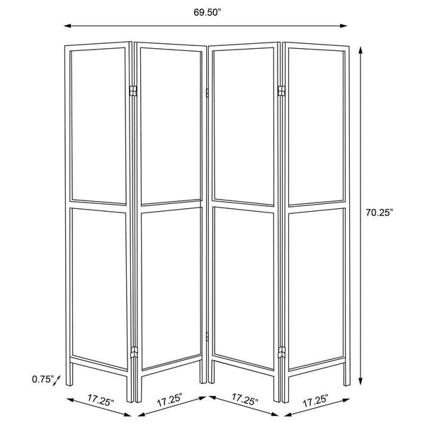 Mattison - 4-Panel Room Divider Folding Shoji Screen - White
