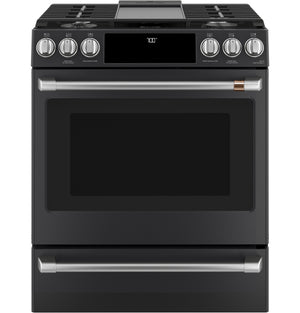 Café™ 30" Smart Slide-In, Front-Control, Gas Range with Convection Oven