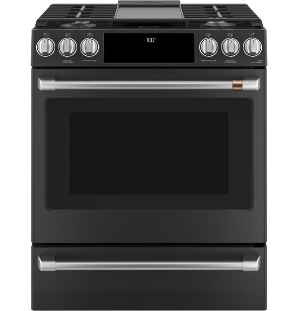 Café™ 30" Smart Slide-In, Front-Control, Gas Range with Convection Oven