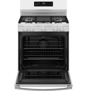 GE® 30" Free-Standing Gas Convection Range with No Preheat Air Fry and EasyWash™ Oven Tray