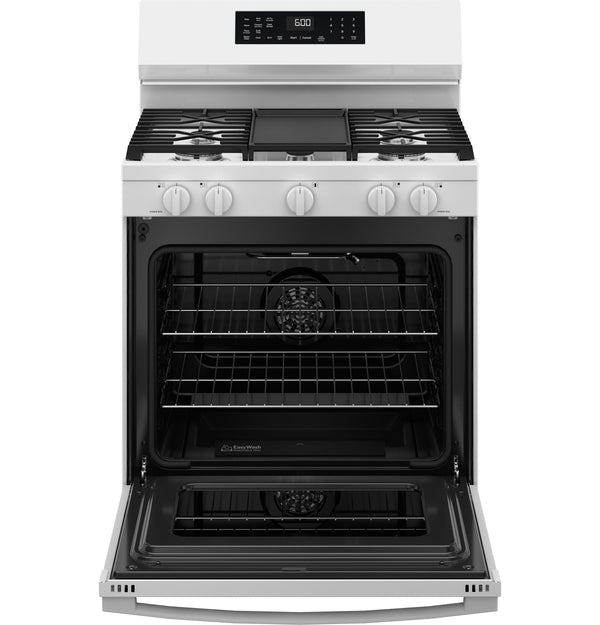 GE® 30" Free-Standing Gas Convection Range with No Preheat Air Fry and EasyWash™ Oven Tray