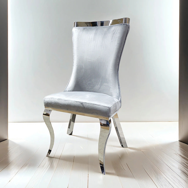Basilicata Chair, Silver/Gray (2/CTN)