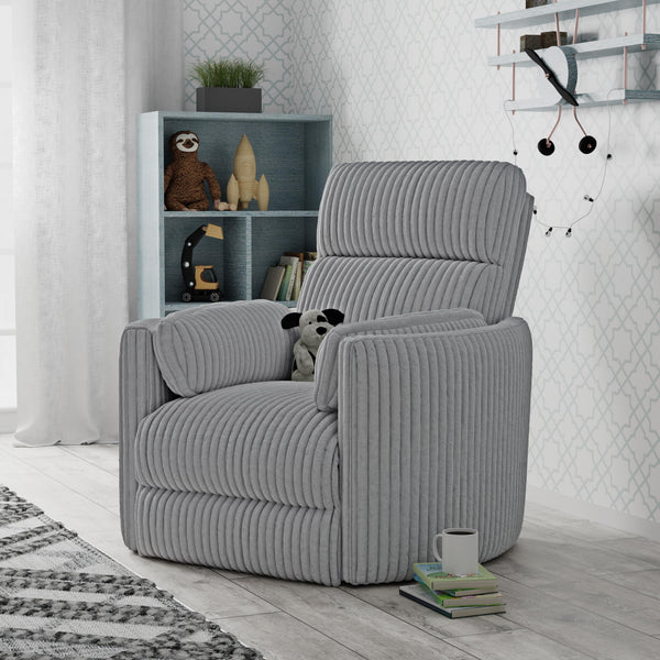 Radius - Mega Grey Swivel Power Glider Recliner