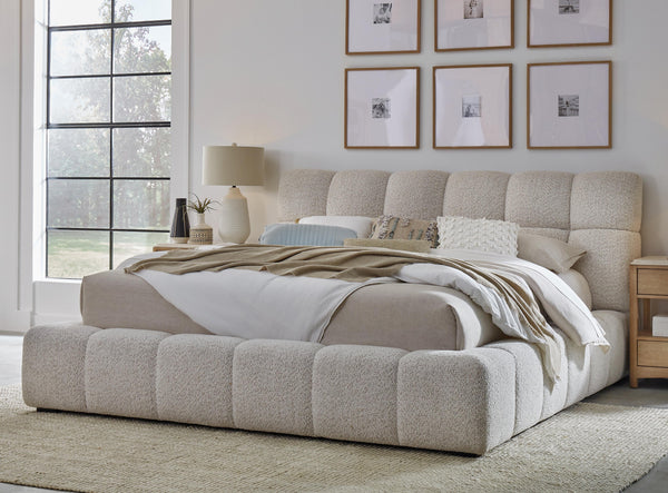 Escape - Fluffy River Rock Queen Upholstered Bed