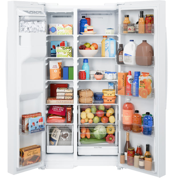 GE® ENERGY STAR® 27.9 Cu. Ft. Side-By-Side Refrigerator with Extra Tall Dispenser and In-Door Icemaker