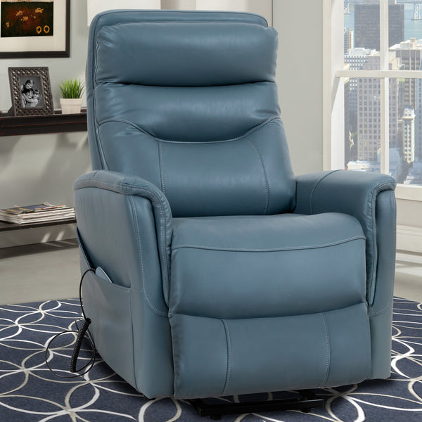 Gemini - Softy Azure Power Lift Recliner with Articulating Headrest