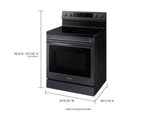 6.3 cu. ft. Smart Freestanding Electric Range with No-Preheat Air Fry, Convection+ & Griddle in Black Stainless Steel
