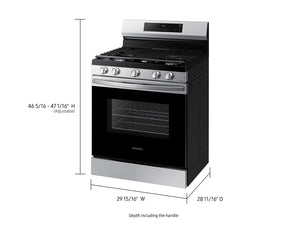 Samsung - 6.0 cu. ft. Freestanding Gas Range with WiFi and Integrated Griddle - Stainless Steel